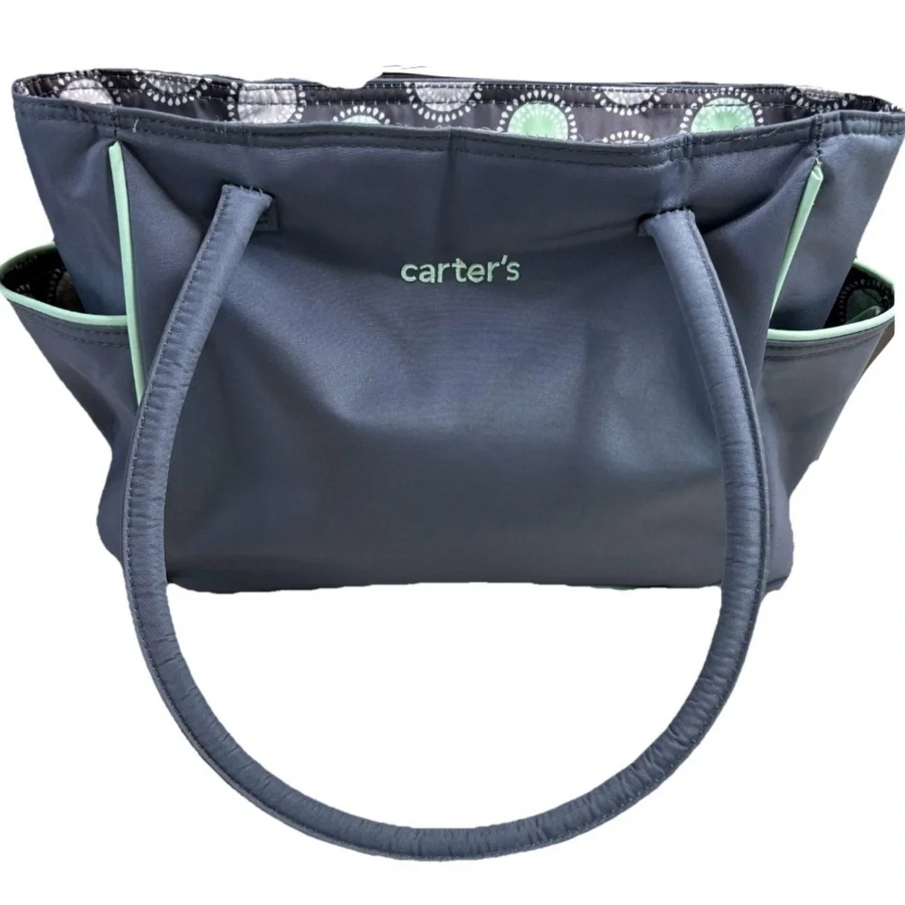 Carters Grey Shoulder Diaper Bag